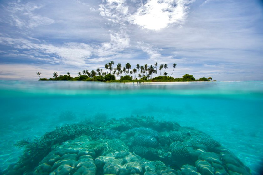 "Maldives, Island on sunny day"